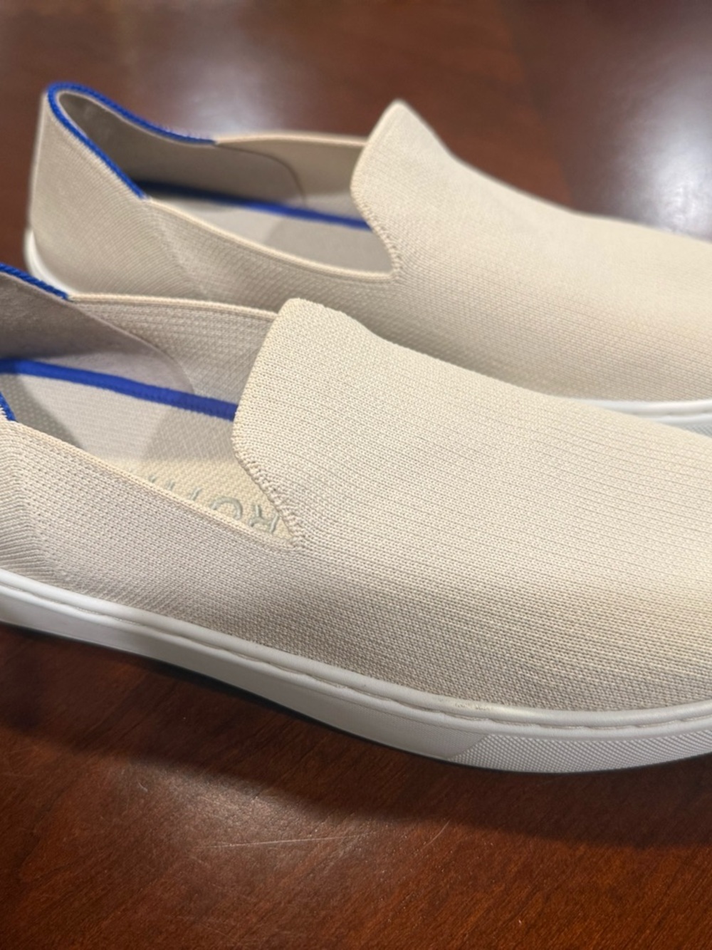 Rothy’s Slip-On Canvas Sneakers in Beige size 10.1/2